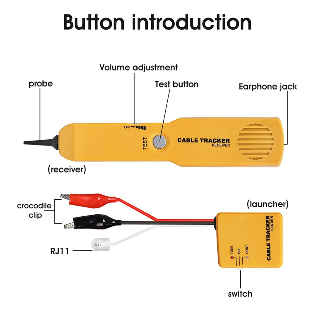 Network Cable Continuity Phone Line Tester-Wire Tracer Tone Generator and Probe Kit-Wire Cable Tracker Telephone Line Finder