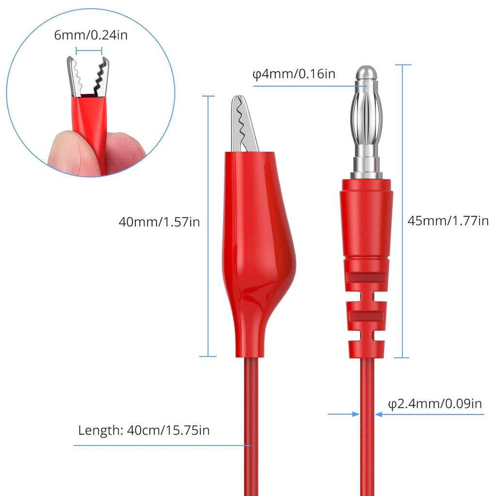 25Pcs Back Probe Test Lead- 15Pcs Back Probe Pins & 5Pcs Banana Plug to Alligator Clip 5 PCS Alligator Clips for Multimeter Diagnosis Circuit Testing