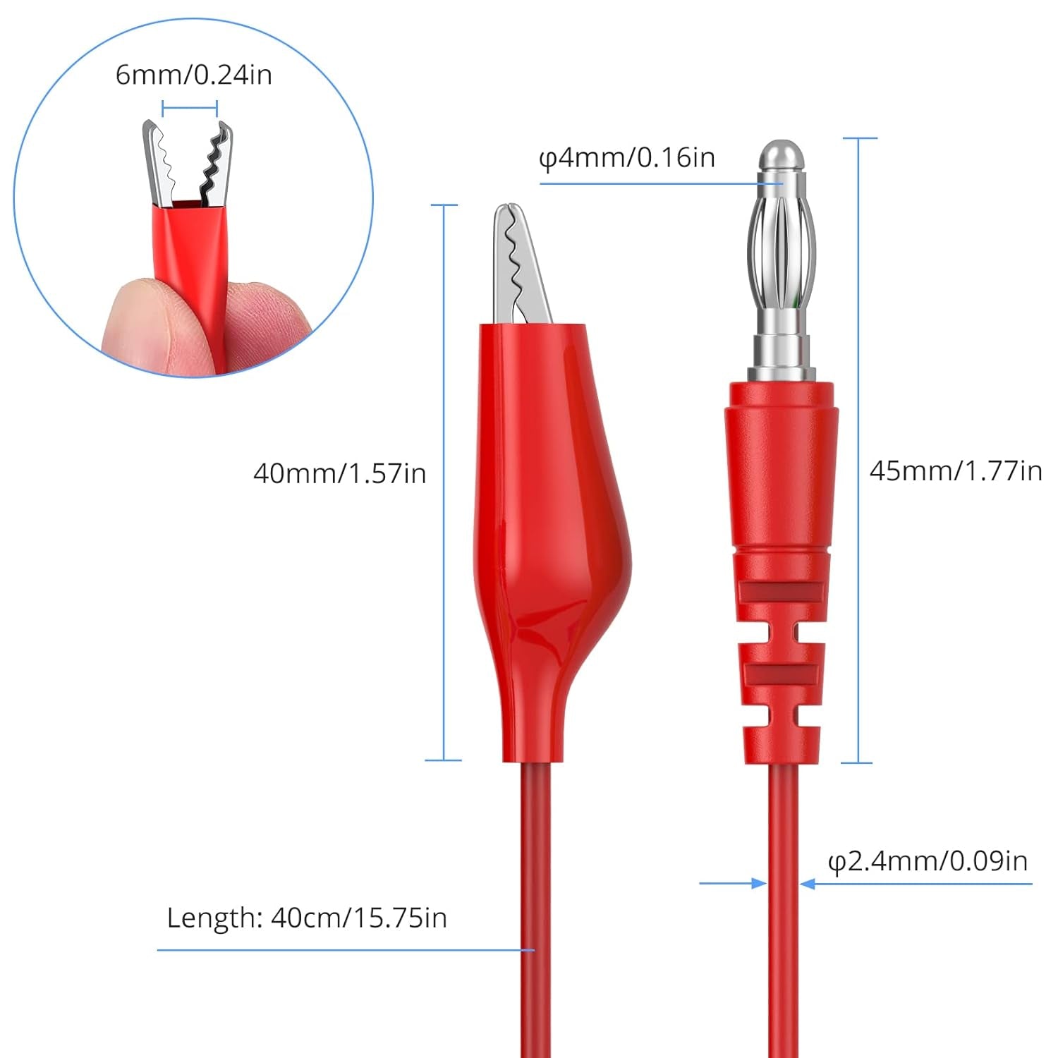 25Pcs Back Probe Test Lead- 15Pcs Back Probe Pins & 5Pcs Banana Plug to Alligator Clip 5 PCS Alligator Clips for Multimeter Diagnosis Circuit Testing