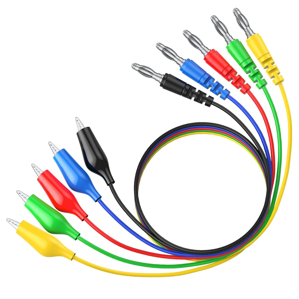 25Pcs Back Probe Test Lead- 15Pcs Back Probe Pins & 5Pcs Banana Plug to Alligator Clip 5 PCS Alligator Clips for Multimeter Diagnosis Circuit Testing