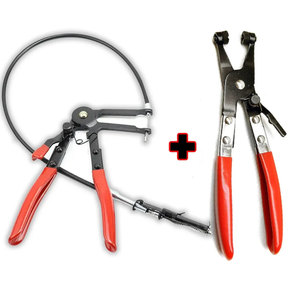 Car Fuel Oil Water Hose Clamp Pliers Hand Tool Long Reach Wire Spring Hose Clamp Pliers Remover for Auto Coolant Radiator Heater