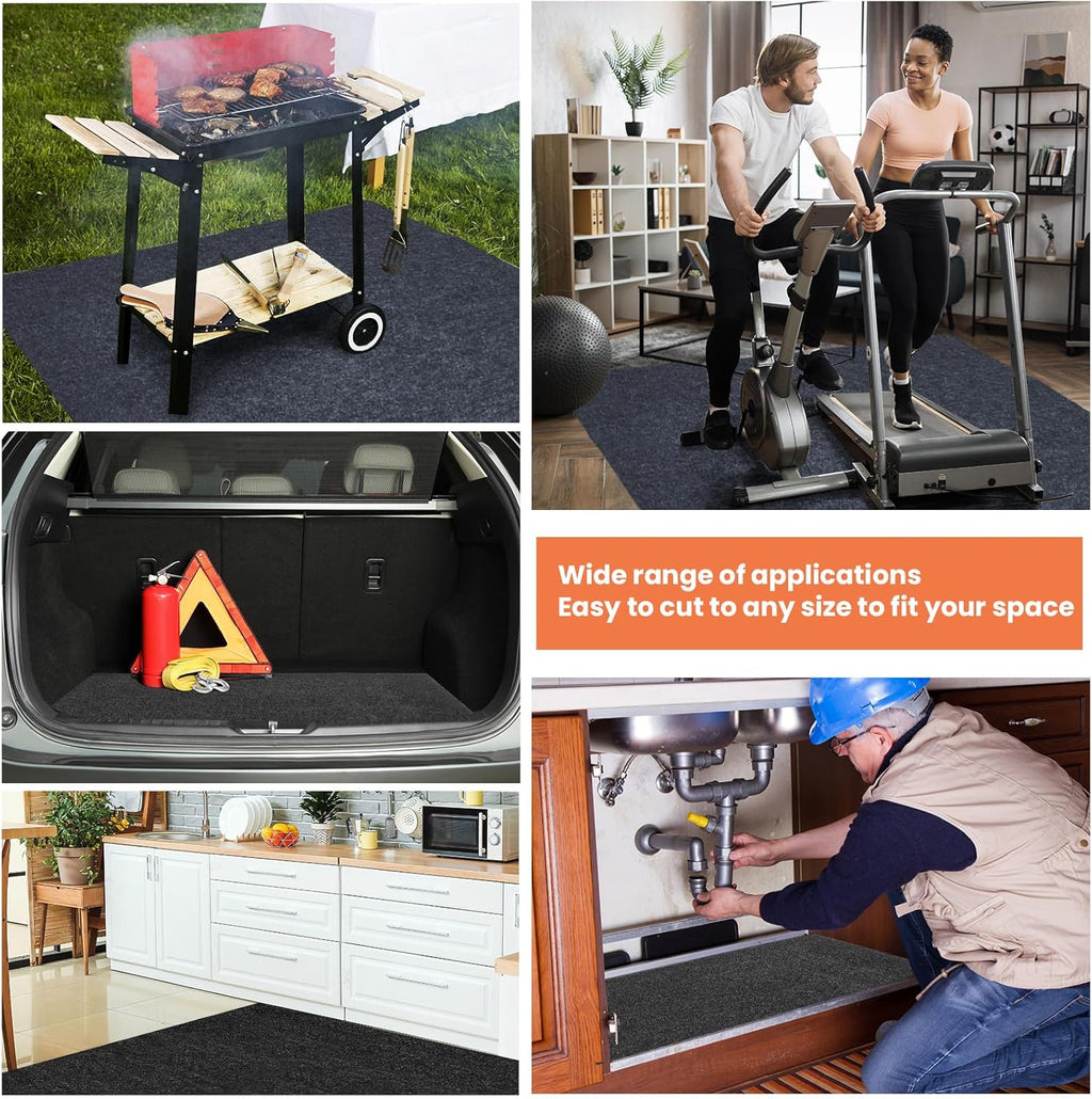2 Pcs Oil Spill Mat Set (36"×60") - Complete Garage Floor Protection - Front & Rear Car Coverage - Reusable Washable Oil Drip Mats