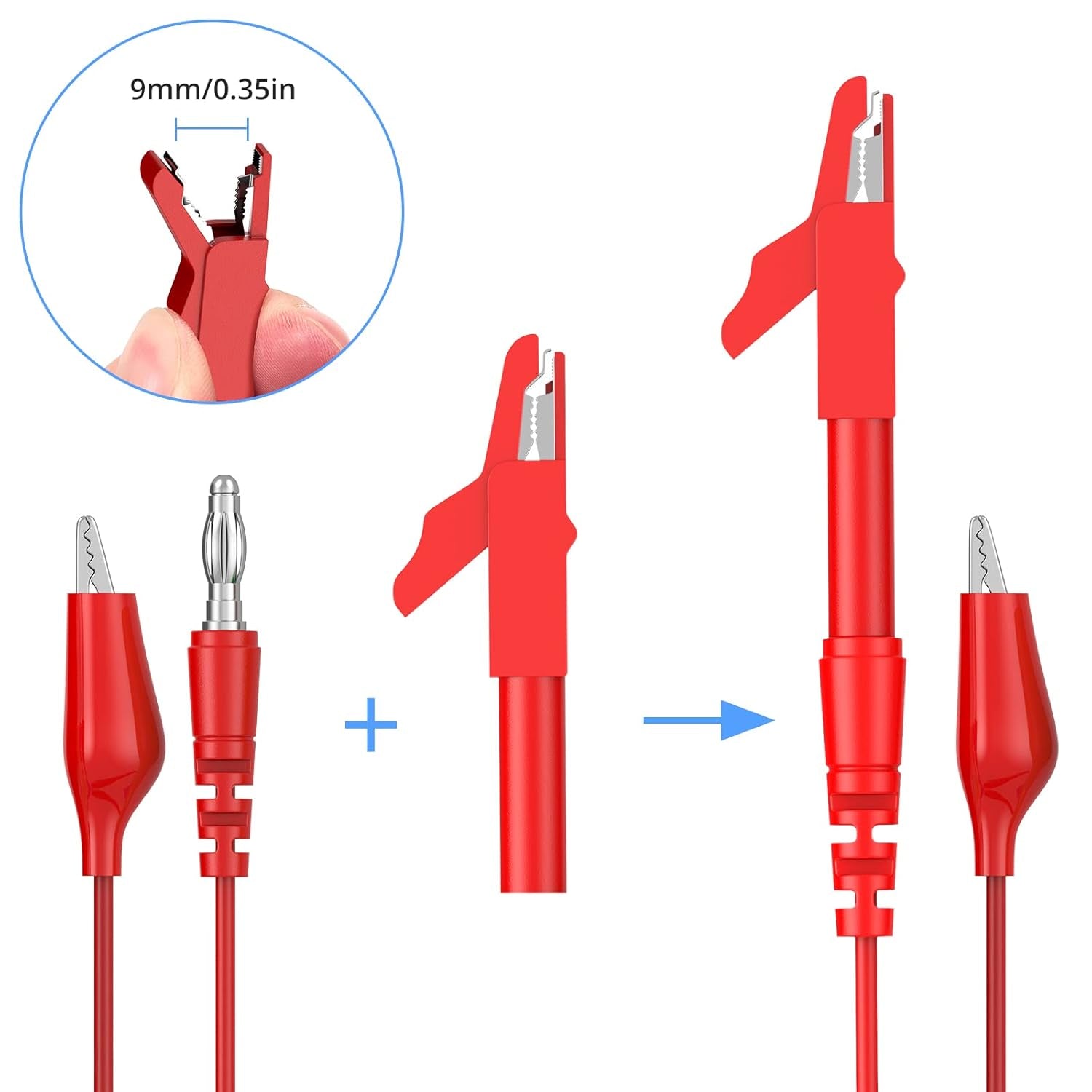 25Pcs Back Probe Test Lead- 15Pcs Back Probe Pins & 5Pcs Banana Plug to Alligator Clip 5 PCS Alligator Clips for Multimeter Diagnosis Circuit Testing